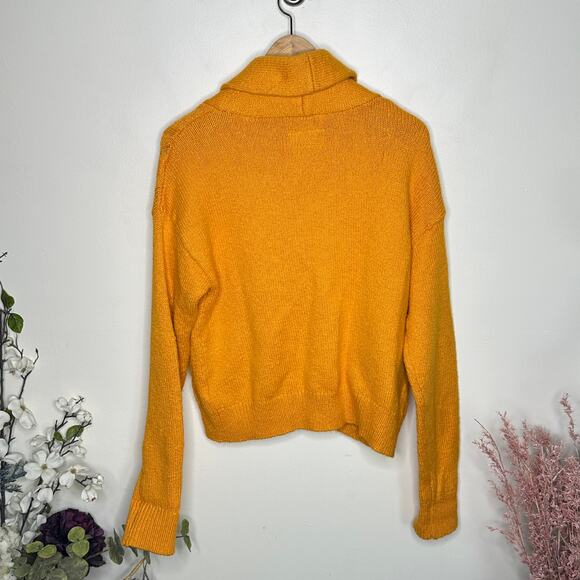 ANTHROPOLOGIE x PILCRO Cable Knit Shawl Cardigan Sweater Mango Sz S {VV15} - Picture 4 of 6